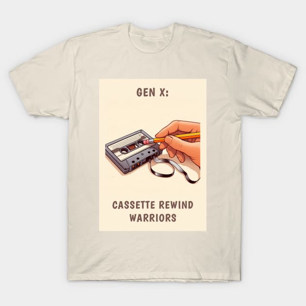 Gen X: Cassette Rewind Warriors, view 1 T-Shirt by CarefulFund